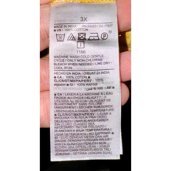 Old Navy Flounce Sleeve Yellow Plaid Mini Swing Dress Women Sz 3X Cotton Cottage - Picture 9 of 11